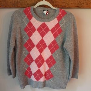 JCrew wool argyle sweater (L)